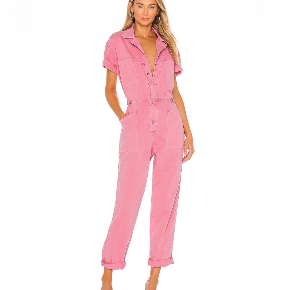 Revolve Grover Jumpsuit in Flamingo